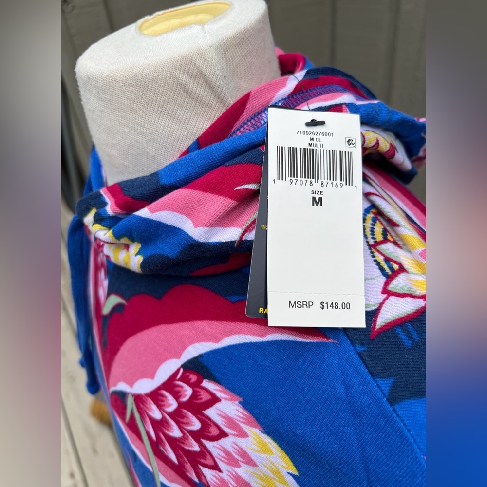 NWT Polo Ralph Lauren Floral Pattern Print French Terry Hooded Sweatshirt - Picture 3 of 5